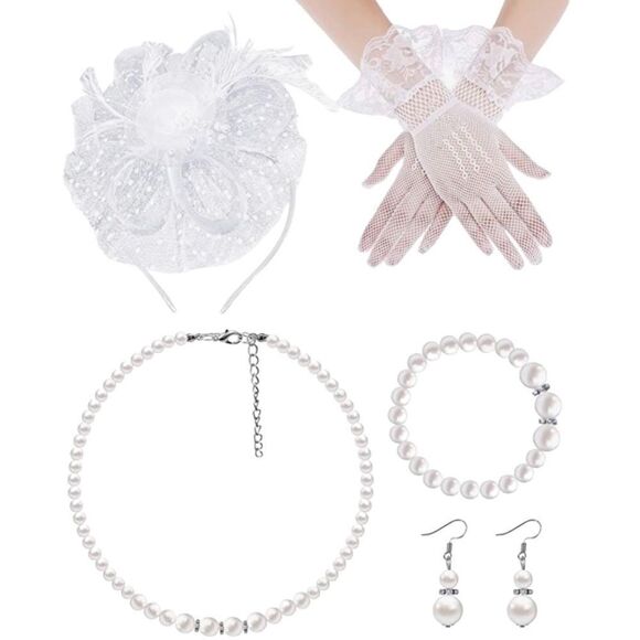 Fascinator retro 1920’s vibe style , Derby with necklace & earrings Fascinator main image 6